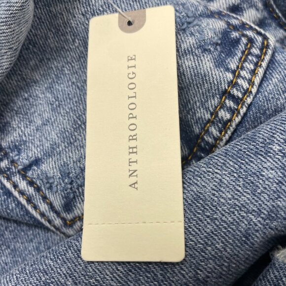 Pilcro Women's Blue Denim Button-Up Jacket With Fringe Hem Size Small - New - Picture 8 of 10